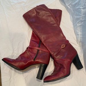 Andrew Geller Red Leather Boots